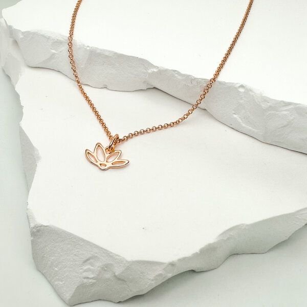 MOANINA Kette Bali Lotusblüte - 925 Silber/18k Gold Vermeil - 3 Längen