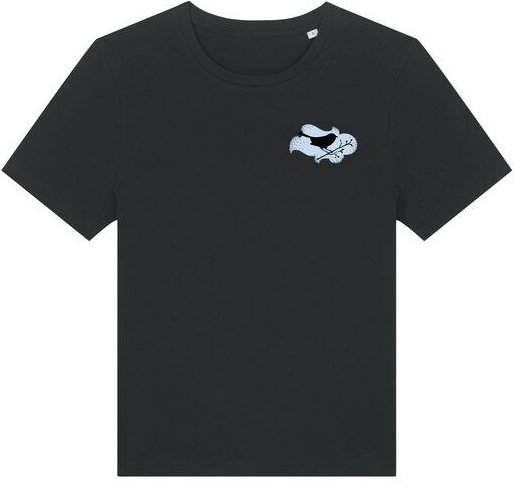 Spangeltangel Damenshirt "Vogel", T-Shirt, gedrucktes Vogelmotiv, für Frauen, Biobaumwolle