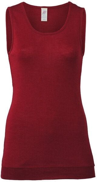 Engel natur Damen Longshirt ohne Arm Bio-Schurwolle/Seide