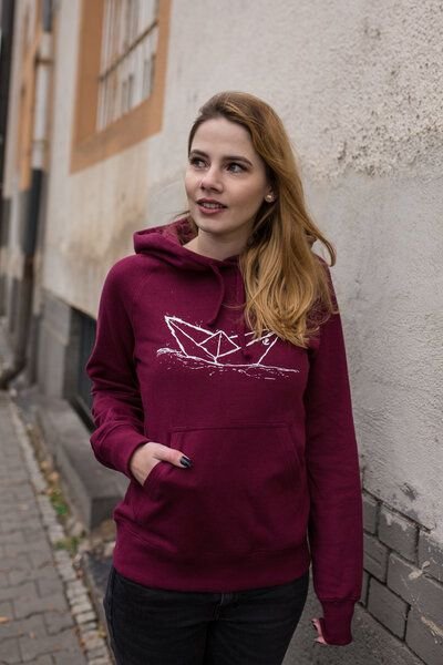 ilovemixtapes Fair gehandelter Frauen Hoodie "Paperboat" aus Biobaumwolle