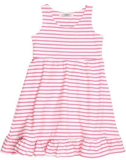 Cotokids Kinder Trägerkleid GOTS-zertifiziert aus Bio-Baumwolle, rosa-weiß gestreift, ärmellos, schwingender Rock – Walk...