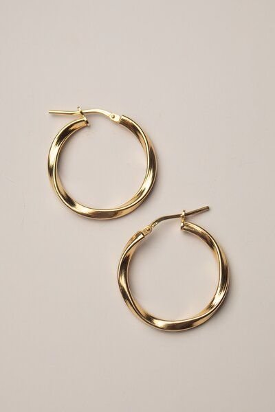 Kiwistories Premium Creolen Ohrringe Lemonaa Gold Vermeil nickelfrei