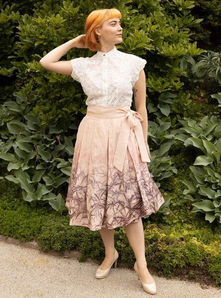 Peaces.bio - handbedruckte Biomode Wickelrock - Bio-Leinen - Das Gold der Erde - Druck