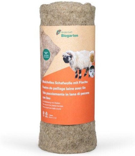 Andermatt Biogarten Mulchvlies aus Schweizer Schafwolle und Flachsstroh – natürliche Beetabdeckung als Alternative zu Ku...