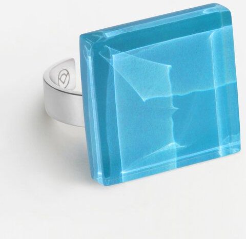ALEXASCHA Geometrischer Statement Ring aus Glas | PUREFORM