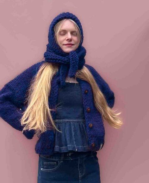 PANAPUFA Balaclava Kapuze Merinowolle Handgestrickte