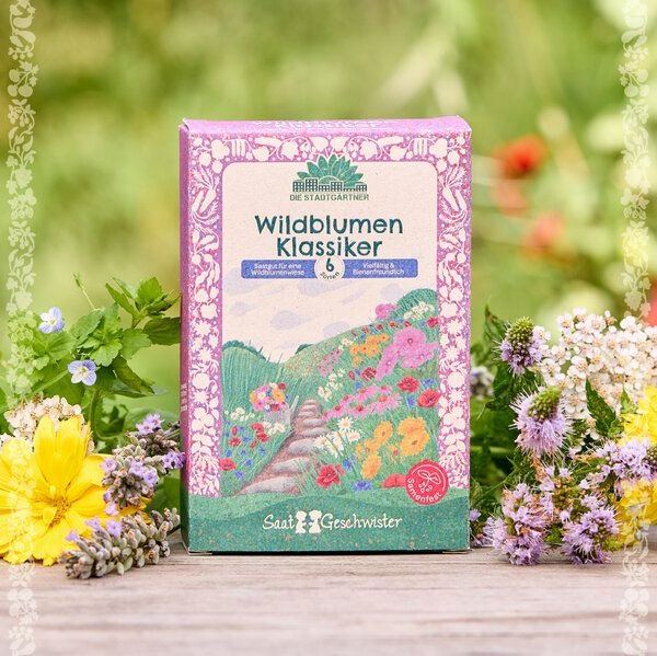 Die Stadtgärtner Saatgut-Set "Wildblumen" I Geschenk für Gartenfreunde I Geschenk Mama, Papa, Oma, Opa I Gastgeschenk Ga...
