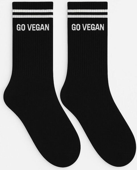 Team Vegan GO VEGAN - Hohe Sportsocken Mit Streifen Aus Bio-Baumwolle - 3 Paar
