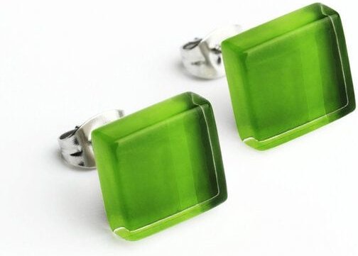 ALEXASCHA Minimalistische Ohrstecker, klein, aus Glas | PUREFORM