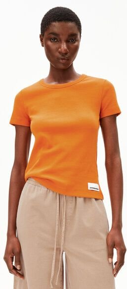 Thumbnail - ARMEDANGELS KARDAA Damen Ripp-T-Shirt aus Bio-Baumwoll Mix