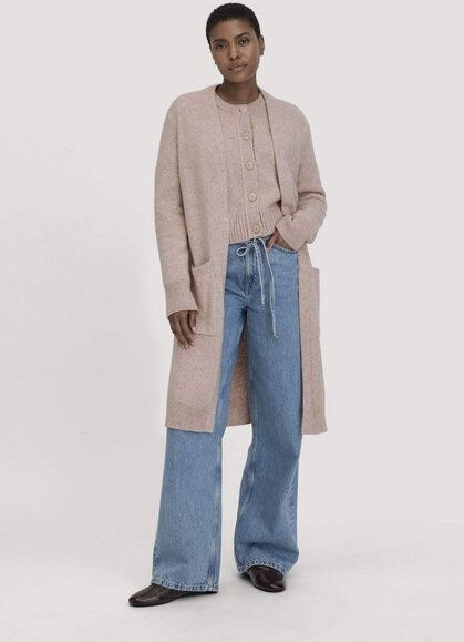 hessnatur Strick Jacke Relaxed aus Bio-Schurwolle mit Bio-Baumwolle