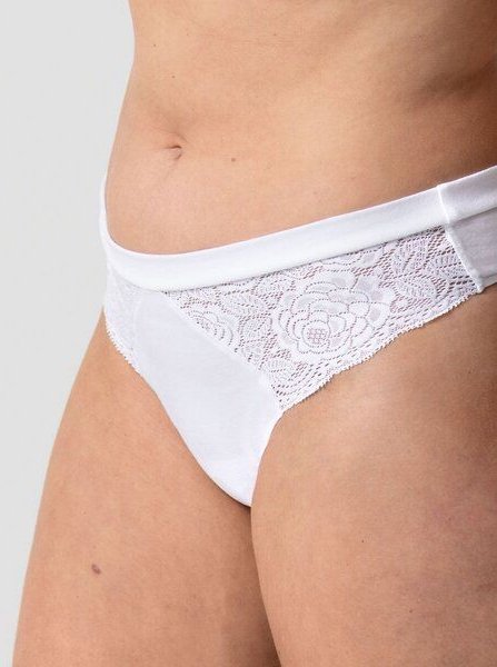 erlich textil Gertrud String mit Spitze aus Bio-Baumwolle, made in Europe
