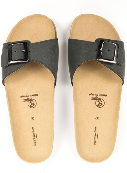 Will's Vegan Shop Single Strap Footbed Sandals Veganes Wildleder Damen