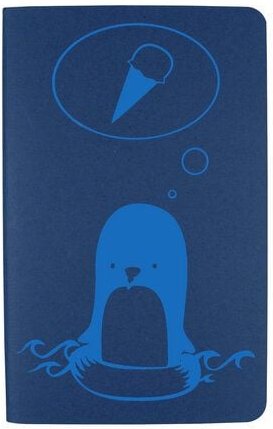 HANDGEDRUCKT A6 "Pinguin" Notizheft, ca. A6 blanko