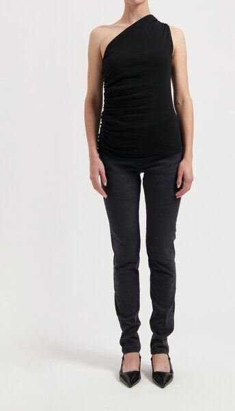 MUD Jeans Damen Jeans "Skyler Mid Skinny - Authentic Black"