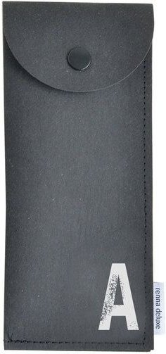 renna deluxe Stifteetui mit Monogramm, vegan, Federmäppchen, schwarz, braun, grau