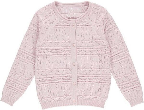 Fred's World by Green Cotton "Green Cotton" Strickjacke Ajour in rosa