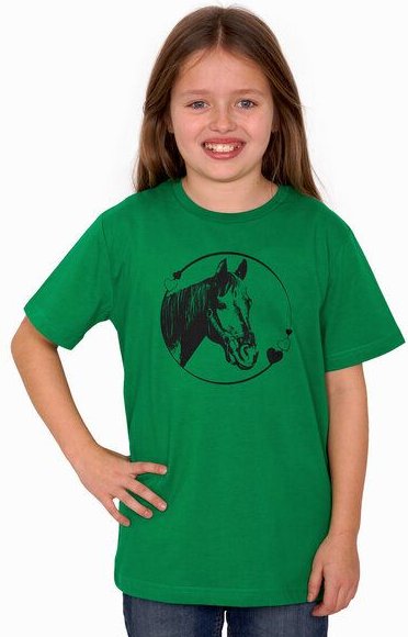 HANDGEDRUCKT "Pferdeliebe" Unisex Kinder T-Shirt