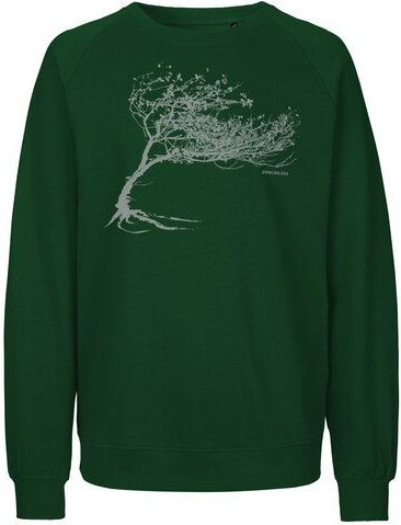 Peaces.bio - handbedruckte Biomode Bio Damen-Sweatshirt Loose Fit Windy Tree