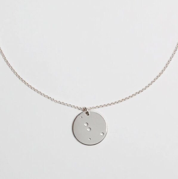 BELLYBIRD Jewellery Sternzeichen Kette, Anhänger 14mm, Silber/ Silber vergoldet