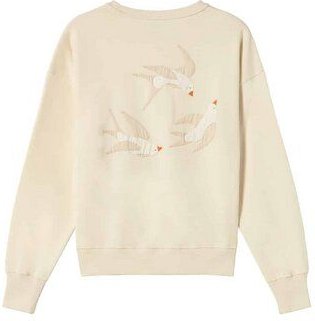 thinking mu Jodie Sweater mit Vogelapplikation