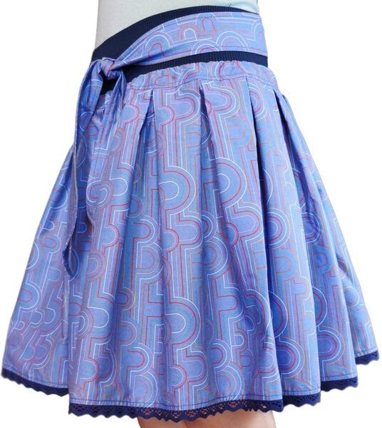 liebewicht FaltenRock Rock blau bunt gemustert für Damen aus Biobaumwolle