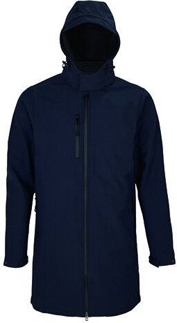 NEOBLU Unisex Softshellmantel lange Jacke Wasserdicht mit abnehmbare Kapuze Fleecefutter innen