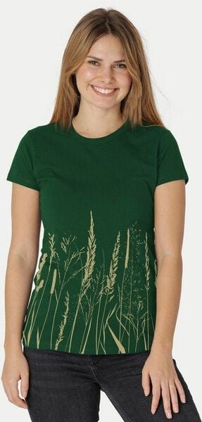 Peaces.bio - handbedruckte Biomode Damen Fit T-Shirt Gräservielfalt