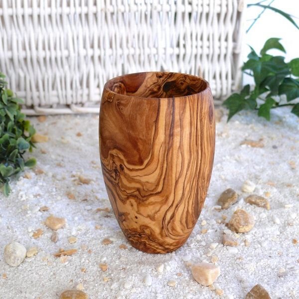 Olivenholz erleben Trinkbecher (klein) aus Olivenholz