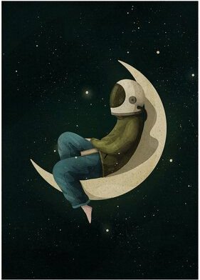 matabooks® A6 Postkarte mit Austronaut aus nachhaltigem Graspapier – Spacewalker