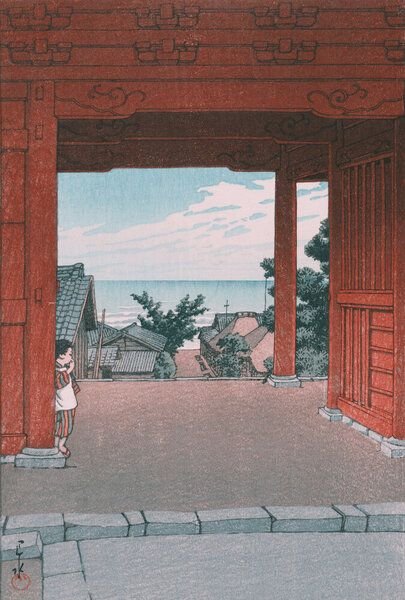 Photocircle Poster / Leinwandbild - Tamon Temple At Hamahagi In Boshu by Hasui Kawase