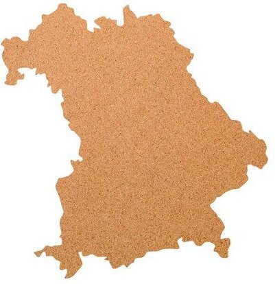 Kork-Deko Bayern als Pinnwand aus Kork XXL ca. 80x50 cm | Umriss Bayern