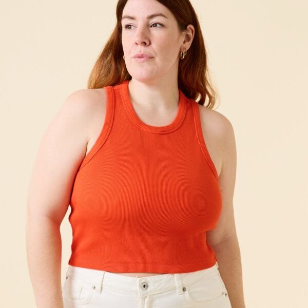 popeia Crop Top aus festem Bio-Baumwoll Stoff (gerippt)