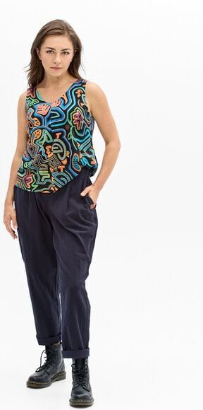 KOKOworld Hose Faro – Lässige Hose mit schmal zulaufendem Bein – 100% Baumwolle – mit Taschen – 100% in der EU fair prod...