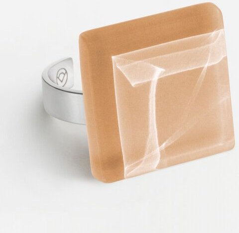 ALEXASCHA Geometrischer Statement Ring aus Glas | PUREFORM