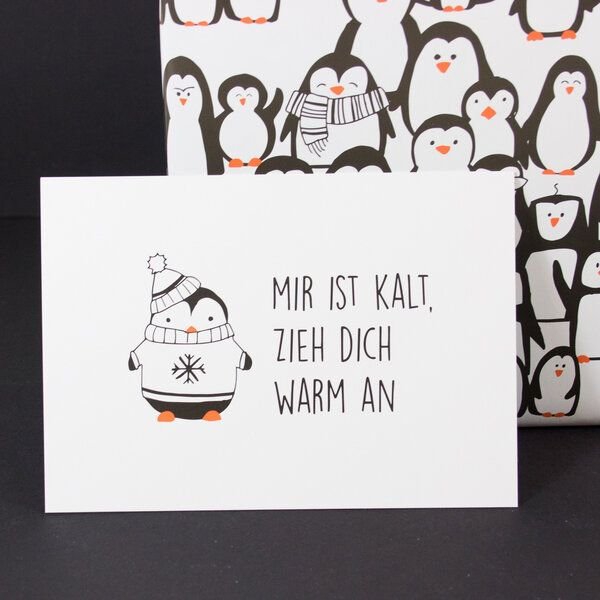 Bow & Hummingbird Postkarte "Mir ist kalt"