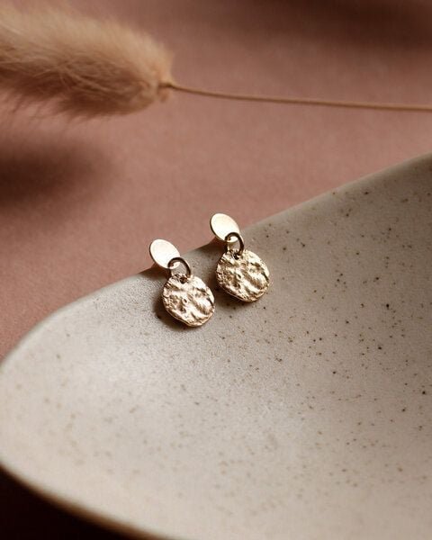 lille mus Ohrstecker 'Mondplättchen' 925 Silber / vergoldet