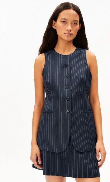 ARMEDANGELS LONG PINSTRIPE Damen Weste aus TENCEL Lyocell Mix