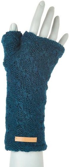 short'n'pietz Schurwollhandstulpen mit Rautenstrickmuster, handgestrickt