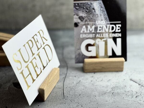 Portia by Callidus Designs Schmale Tischkartenhalter aus Eiche – 4er Set für Hochzeiten, Feiern & stilvolle Präsentation...