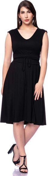 Ingoria SCARLET wendbares Jerseykleid mit separater Kimono-Schärpe in schwarz