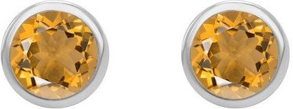 Eppi Silberne Ohrstecker mit Citrinen in Bezelfassung Wetty