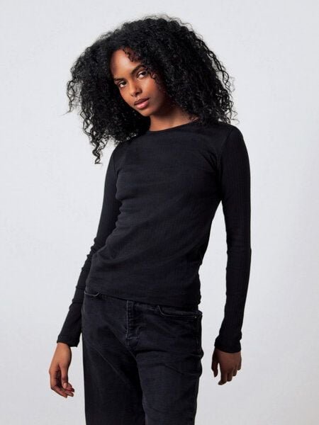 Honest Basics Geripptes Langarm Shirt