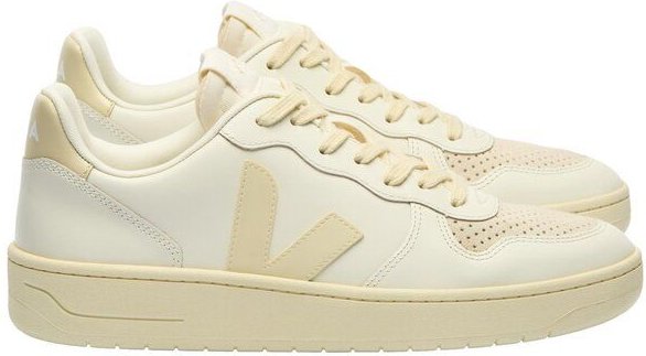 Veja Damen-Sneaker V-10 Prime Leather Pure Calcaire