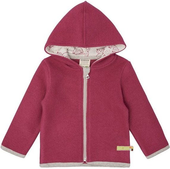 loud + proud Babys & Kinder Wollfleece-Jacke mit Kapuze, GOTS-zertifiziert