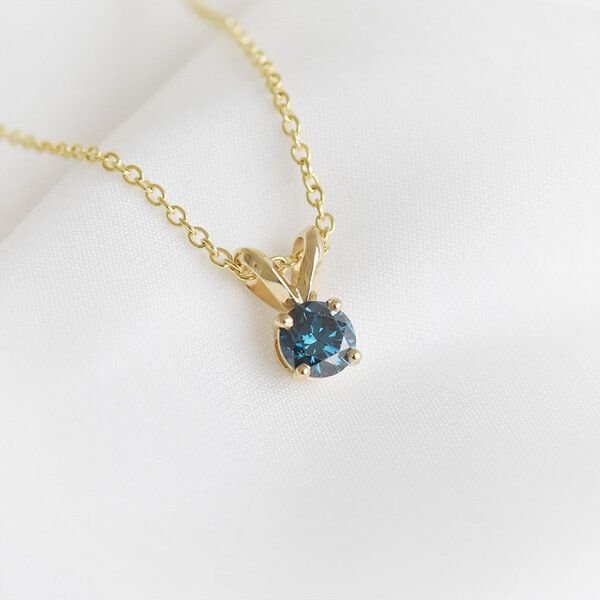 Eppi Blauer Diamant in goldener Halskette Lalom