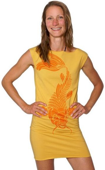 HANDGEDRUCKT "Koi03" Bio-Kleidchen