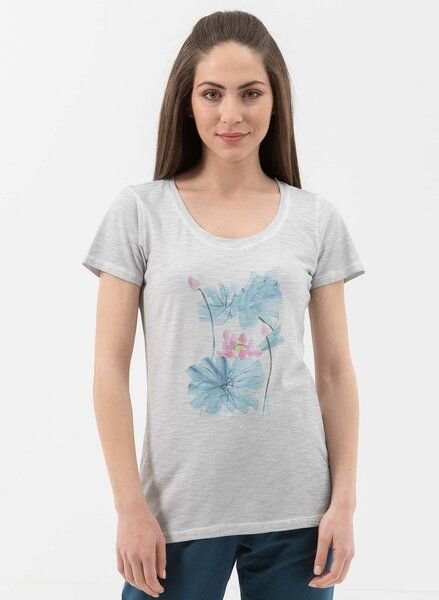 ORGANICATION Garment Dyed T-Shirt aus Bio-Baumwolle mit Blumen-Print