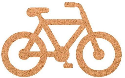 Kork-Deko Fahrrad als Pinnwand aus Kork XXL ca. 80x50 cm | wahlweise selbstklebend