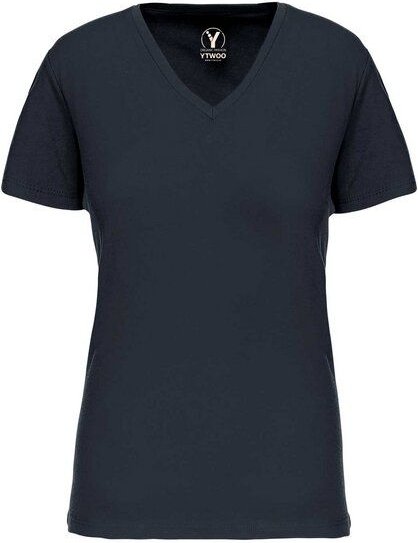 YTWOO Basic Damen T-Shirt mit V-Ausschnitt aus Bio-Baumwolle in Conversion